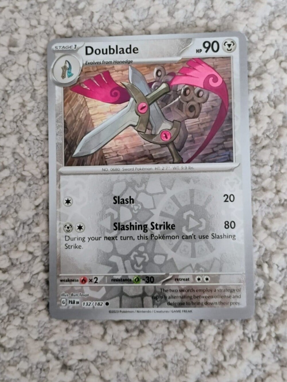 POKEMON TCG Card Doublade Reverse Holo Paradox Rift 132/182 PZ